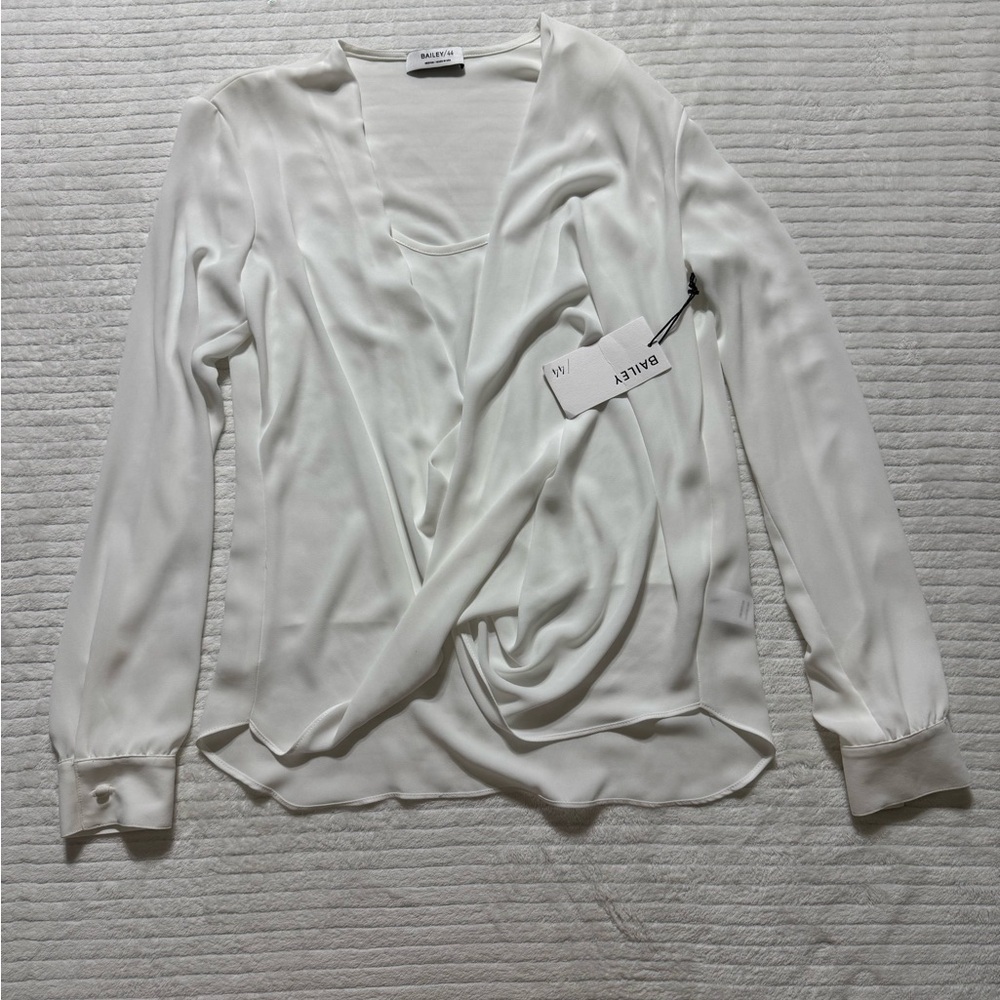 Bailey/44 Size:M White Draped Women's Blouse
